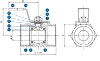 Inline Industries Ball Valve, 103R